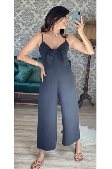 Siyah Orjinal Marka Fiyonk Askılı Tulum