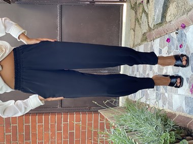 Siyah Paça Pensli Beli Lastikli Aerobin Kadın Pantolon