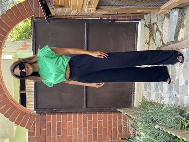 Siyah Palazzo Aerobin Kadın Pantolon