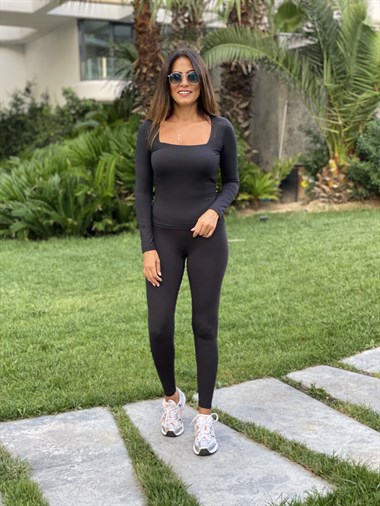 Siyah Şardonlu Yumoş Kadın Body