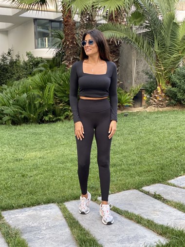 Siyah Şardonlu Yumoş Kadın Body