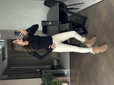 Siyah Scuba Bisiklet Yaka Önü Dikişli Parmak Detay Kadın Body