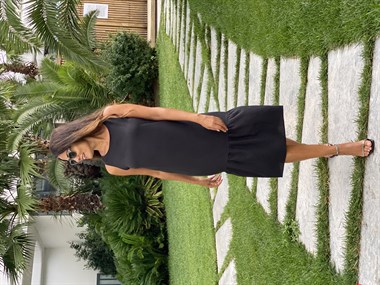 Siyah Sıfır Kol Eteği Volanlı Aerobin Kadın Elbise