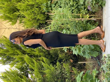 Siyah Sıfır Kol Vatkalı Fitilli Kaşkorse Kadın Elbise