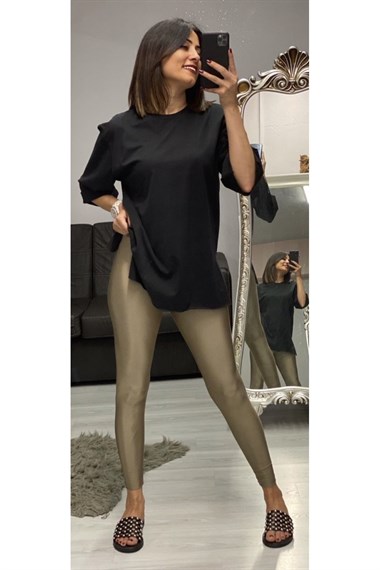 Siyah Truvakar Kol T-Shirt