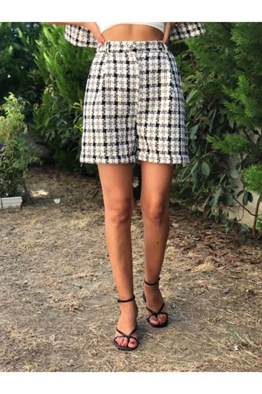 Siyah Tüvit Ceket Şort Takım