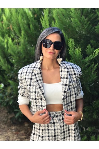 Siyah Tüvit Ceket Şort Takım