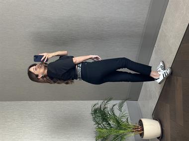 Siyah Vatkalı Kısa Kol Basic Kadın T-Shirt