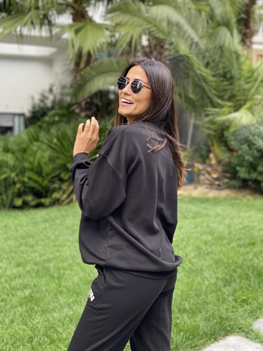 Siyah Wellbeing İki İplik Kadın Eşofman Takım