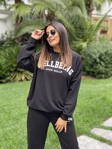 Siyah Wellbeing İki İplik Kadın Eşofman Takım