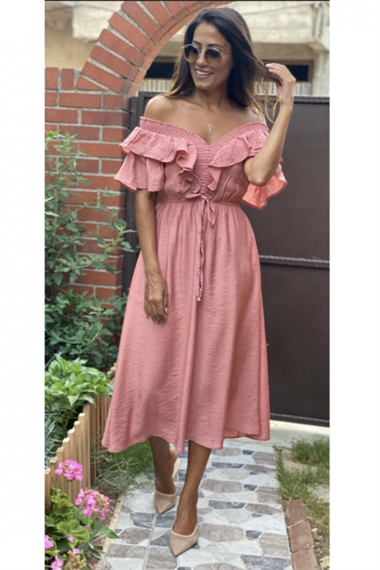 Somon Carmen Yaka Elbise