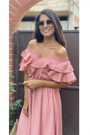 Somon Carmen Yaka Elbise