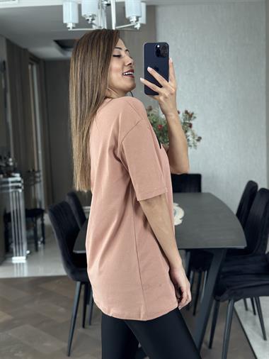Somon Mılan Yazı Baskılı Kadın T-Shirt