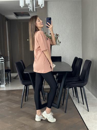 Somon Mılan Yazı Baskılı Kadın T-Shirt