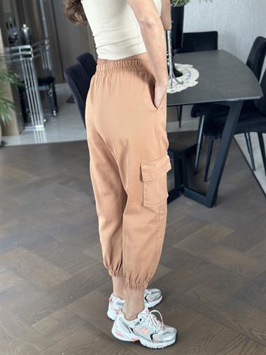 Taba Bel Ve Paça Lastikli Komando Kadın Pantolon