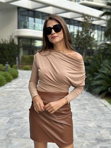 Taba Zarf Model Deri Mini Kadın Etek