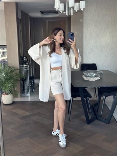 Taş Aerobin Şortlu Kimono Kadın Alt Üst Takım