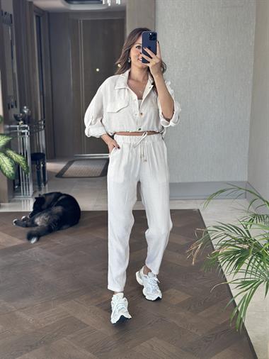 Taş Bomber Ceket Pantolon Kadın İkili Takım