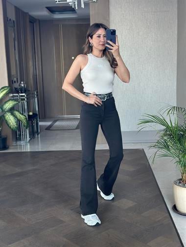 Taş Kabartma Logolu Halter Yaka Kaşkorse Kadın Body