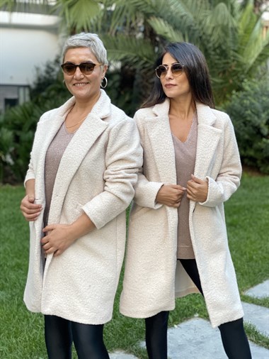 Taş Kısa Bürümcük Kadın Kaban