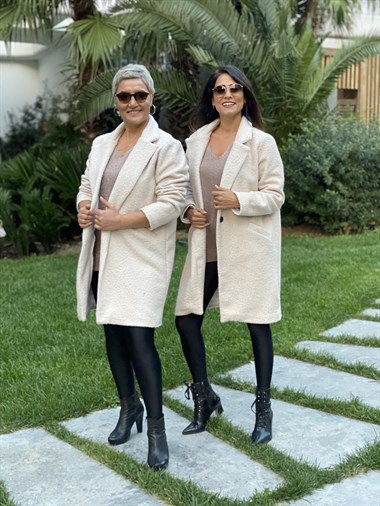 Taş Kısa Bürümcük Kadın Kaban