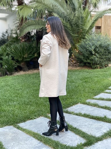 Taş Kısa Bürümcük Kadın Kaban