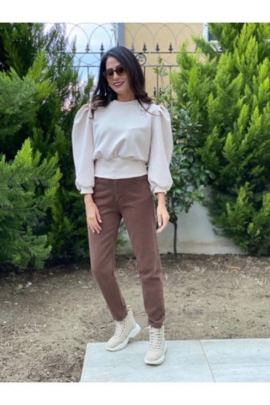 Taş  Scuba Prenses Kol Sweatshirt