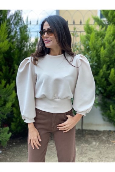 Taş  Scuba Prenses Kol Sweatshirt