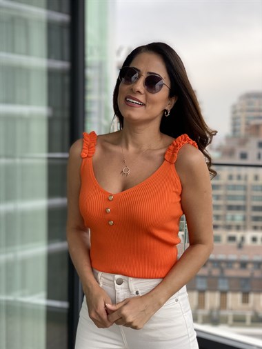 Turuncu İncili Triko Atlet