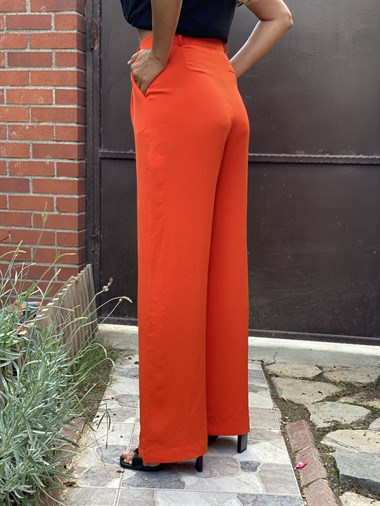 Turuncu Palazzo Aerobin Kadın Pantolon