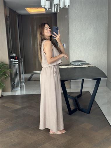 Vizon Bağcıklı Yelek Etek Kadın Alt Üst Takım