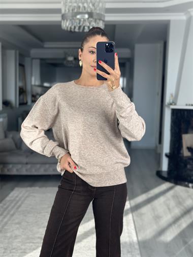 Vizon Bisiklet Yaka Yünlü Basic Kadın Triko Kazak