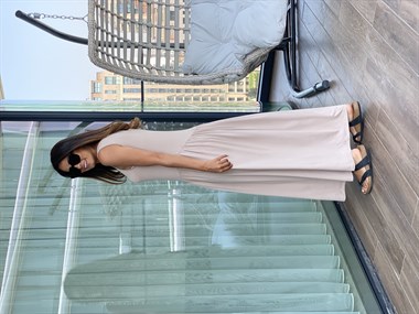 Vizon Eteği Büzgülü Penye Elbise