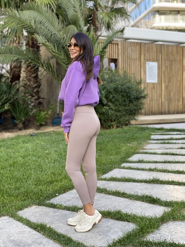 Vizon Fitilli İçi Şardonlu Kadın Tayt