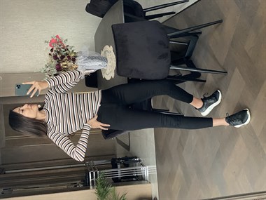 Vizon Kahve Çizgili Bisiklet Yaka Kadın Bluz