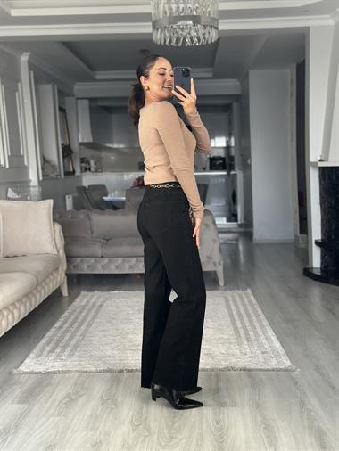 Vizon Kayık Yaka Kaşmirli Ultra Hafif Kadın Kazak