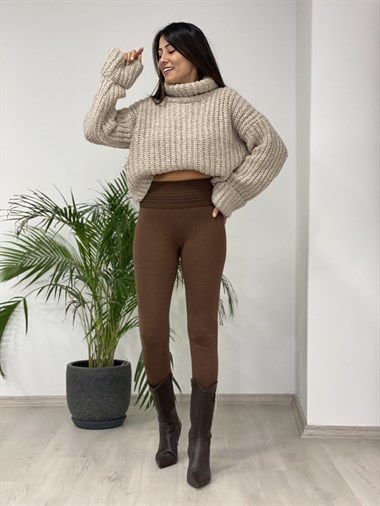 Vizon Kısa Balıkçı Yaka Kadın Kazak