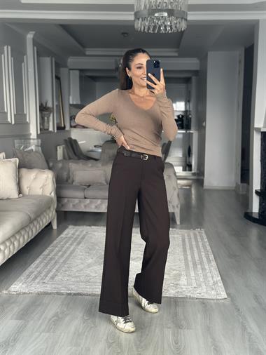 Vizon V Yaka Kaşmirli Ultra Hafif Kadın Triko Kazak