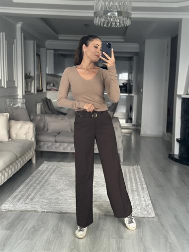 Vizon V Yaka Kaşmirli Ultra Hafif Kadın Triko Kazak