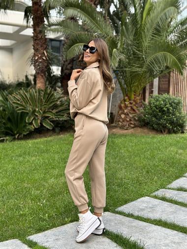 Vizon Yarım Fermuarlı Modal Kadın Eşofman Takımı