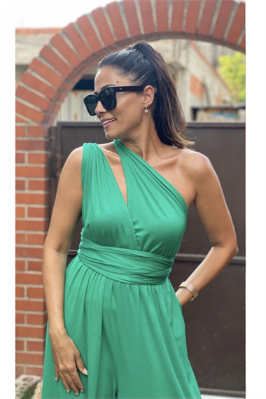 Yeşil Boyundan Bağlamalı Tulum