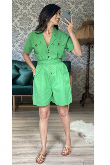 Yeşil Ceket Yaka Tulum