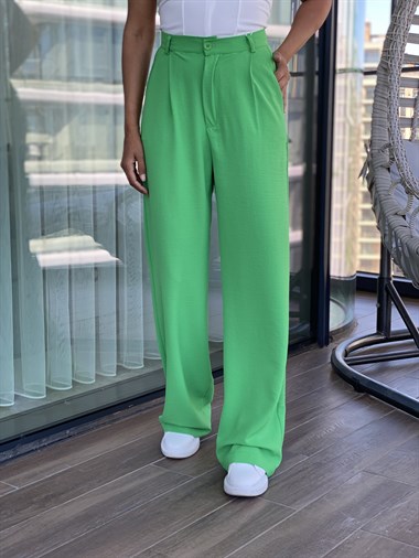 Yeşil Palazzo Aerobin Kadın Pantolon