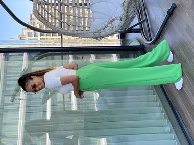 Yeşil Palazzo Aerobin Kadın Pantolon