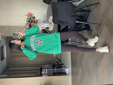 Yeşil Wisconsin Bisiklet Yaka İki İplik Kadın Sweatshirt