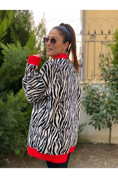 Zebra Desenli Hırka