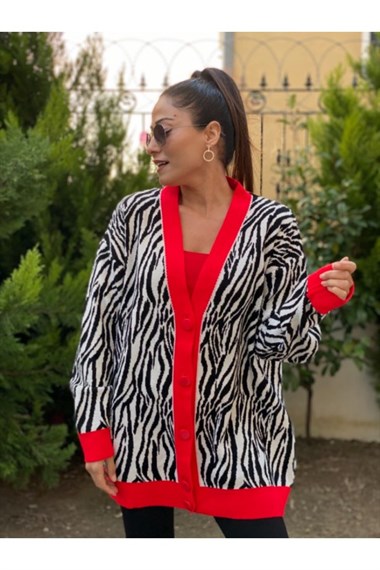 Zebra Desenli Hırka