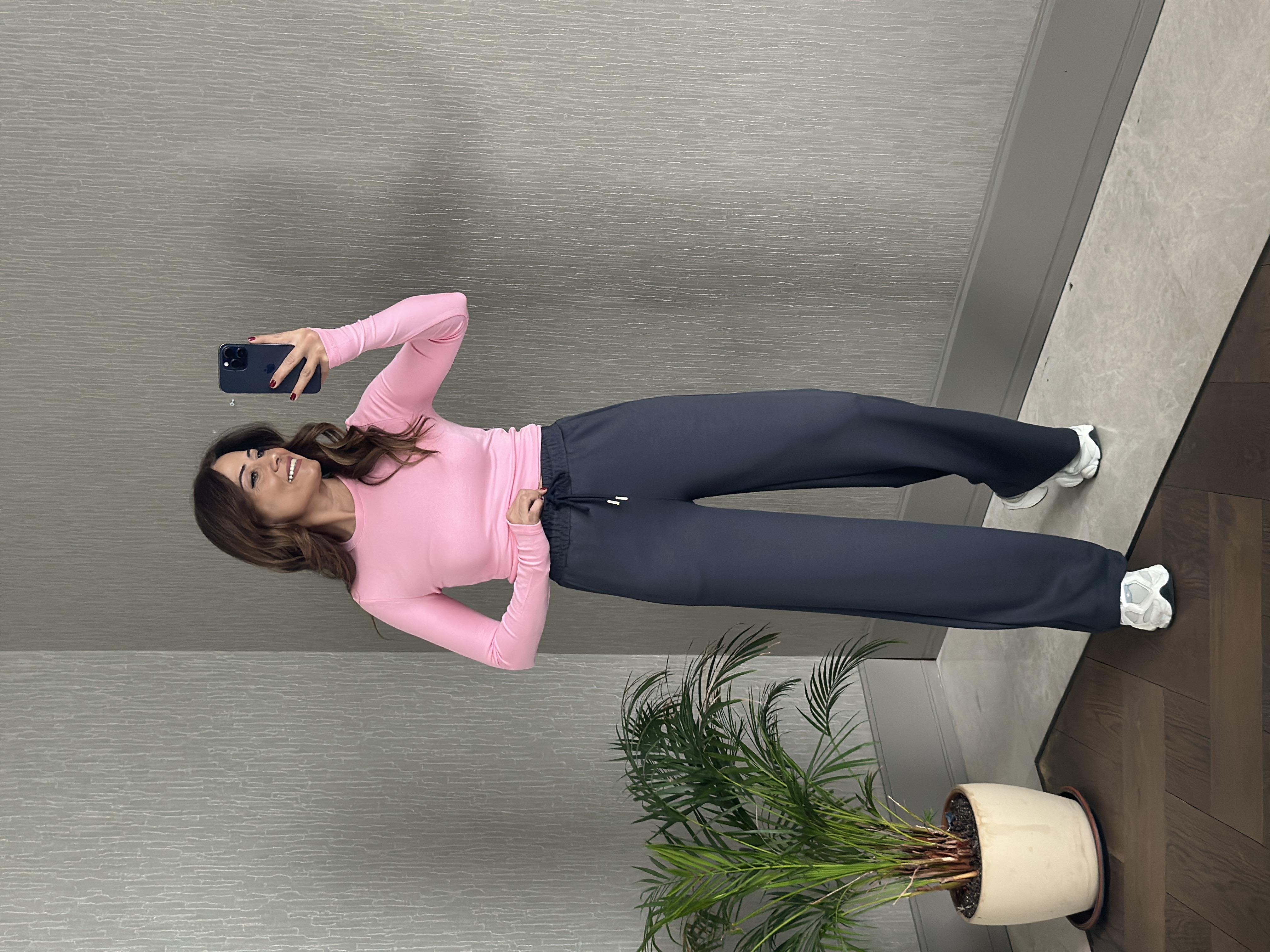 Antrasit Oysh Model Bol Paça Cepli Kadın Modal Eşofman Altı