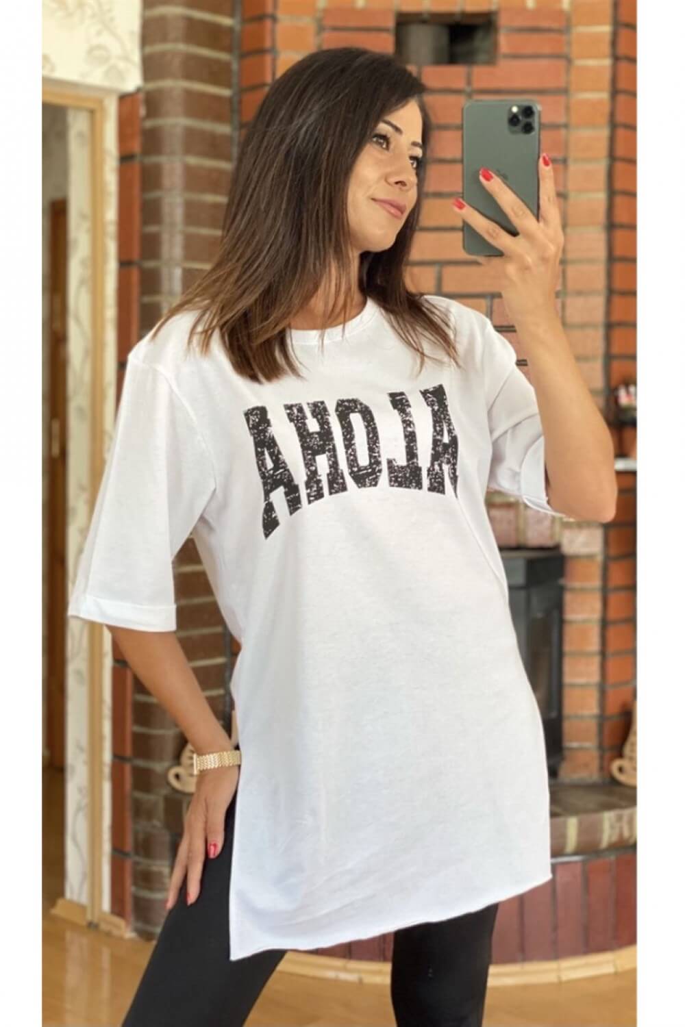 Beyaz Aloha T-Shirt 