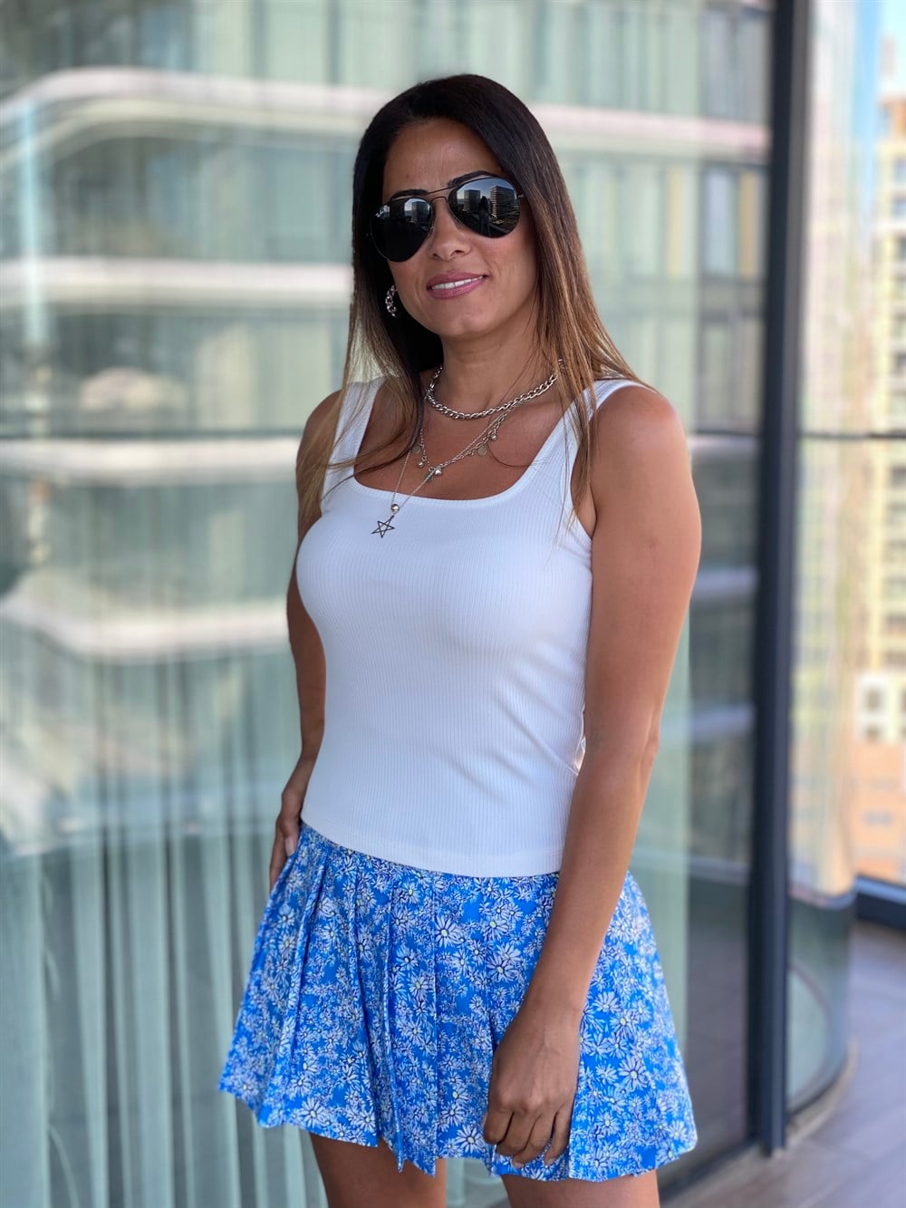 Beyaz Kare Yaka Kaşkorse Atlet